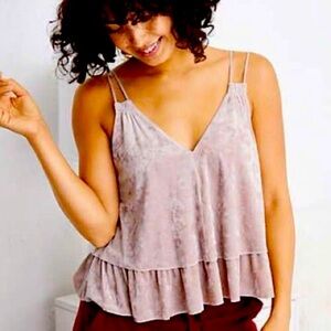 Aerie Velvet Layered Ruffle top